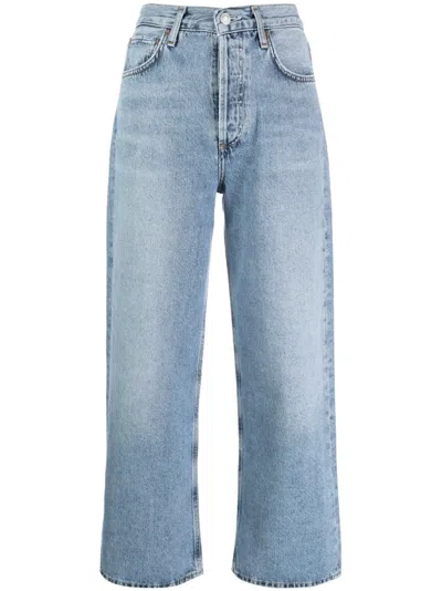 Agolde Ren Jean High-rise Cropped Jeans In Blue