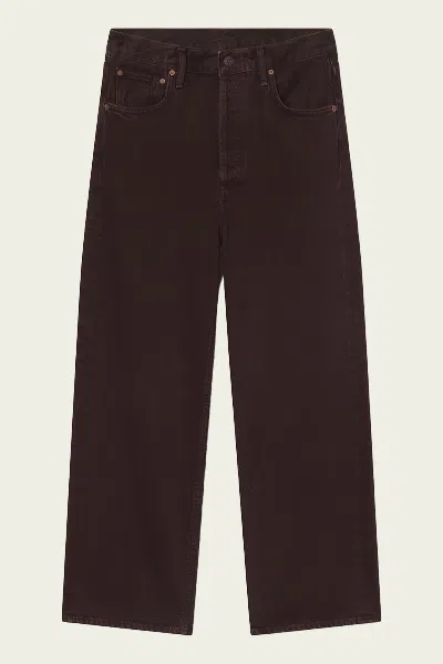 Agolde Ren Jean In Sloe Berry In Brown