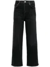 Agolde Nico Stretch High Rise Slim Fit Jeans In Black