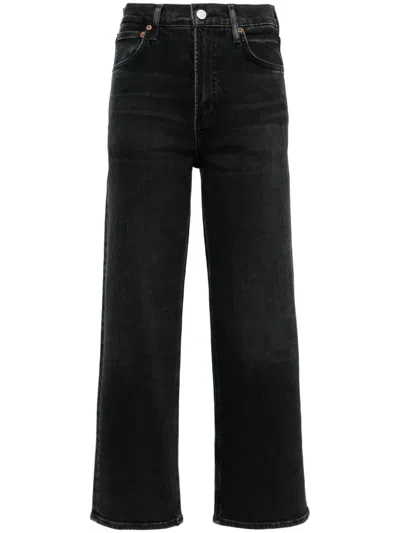 Agolde Lana Slice Relaxed Straight Leg Organic Cotton Jeans In Descent