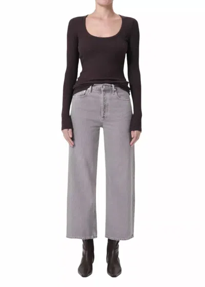 Agolde Ren High-rise Wide-leg Jean In Owl In Multi