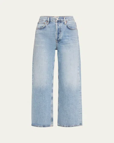 Agolde Ren Wide-leg Crop Jeans In Blue