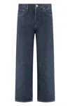 Agolde Wide-leg Denim Trousers With Metal Buttons