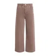 Agolde Wide Leg Denim Trousers With Front And Back Pockets In Brown