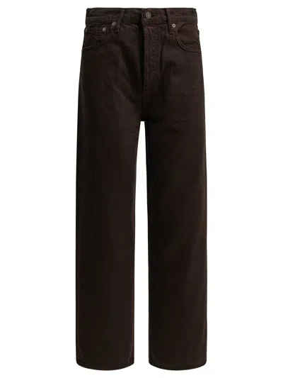 Agolde "ren" Wide Leg Jeans In Brown