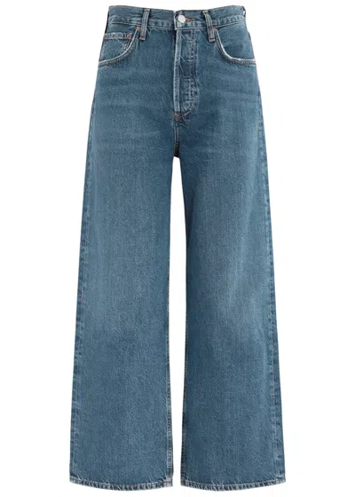 Agolde Ren Wide-leg Jeans In Dark Blue