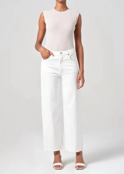 Agolde Ren Wide Leg Jeans In White Wash