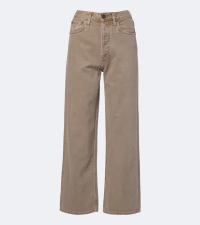 Agolde Ren Wide-leg Jeans In Gray
