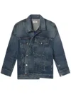 Agolde Button-down Long-sleeved Denim Jacket In Gray