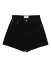 Agolde Rhoda Cotton Shorts In Black