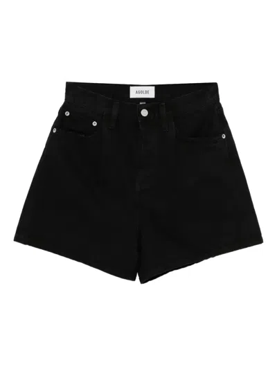 Agolde Rhoda Cotton Shorts In Black