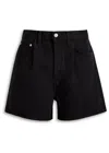 Agolde Rhoda Pleated A Line Shorts In Black