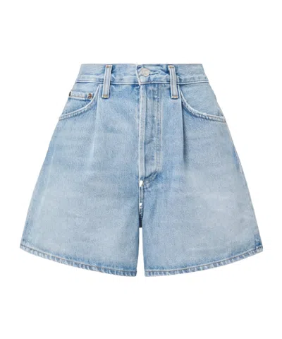 Agolde Rhoda High-waisted Denim Shorts In Blue
