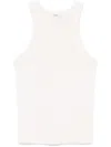 Agolde Rayne Ribbed-knit Tank Top In White