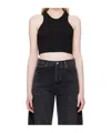 Agolde Cropped Bailey Tank In Black