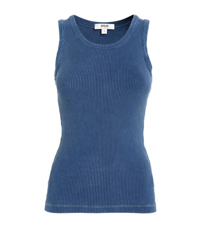 Agolde Ribbed Poppy Tank Top In Blue