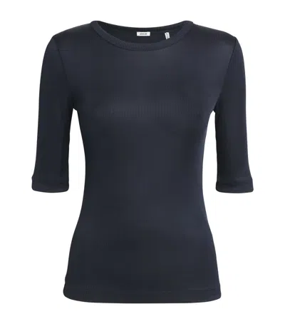 Agolde Ribbed Saige T-shirt In Navy