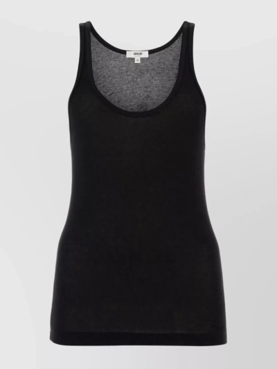 Agolde Ribbed Scoop Neck Tank In Black