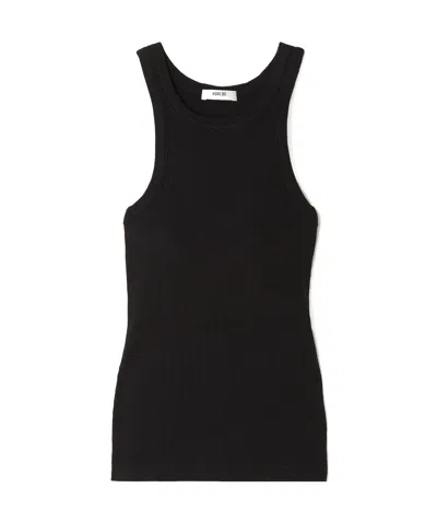 Agolde Ribbed Stretch Vest In Black