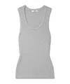 Agolde Ribbed Stretch Vest In Gray