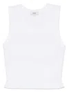 Agolde Poppy Cotton-blend Cropped Tank Top In White