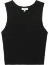 Agolde Ribbed-knit Sleeveless Top In Schwarz