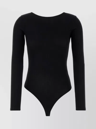 AGOLDE RIBBED TEXTURE LONG SLEEVES SCOOP BACK BODYSUIT