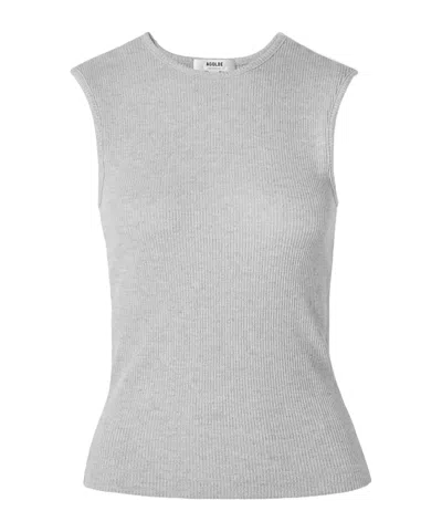 Agolde Binx Ribbed Jersey Tank In Gray