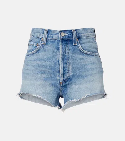 Agolde Ridley Denim Shorts In Blue