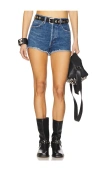 Agolde Dame High Waist Mid Length Relaxed Denim Shorts In Blue