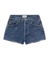Agolde Dame High Waist Mid Length Relaxed Denim Shorts In Blue