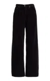Agolde Low Slung Baggy Corduroy Straight Jeans In Black