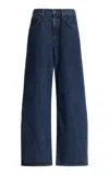 Agolde Low Curve Rigid Mid-rise Tapered Jeans In Blue
