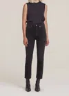 Agolde Riley High Rise Straight Crop Jeans In Panoramic In Black