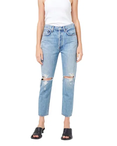Agolde Riley Crop Jean In Blitz In Blue