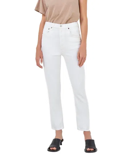Agolde Riley Crop Jean In Whip In White