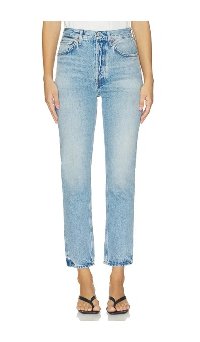 Agolde Riley Crop Jean In Blue