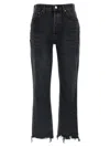 Agolde High-rise Straight Leg Jeans With Frayed Hem In Black