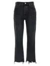 Agolde Black Riley Crop Jeans In Black
