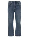 Agolde Distressed Frayed Hem Five-pocket Jeans In Blue