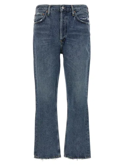 Agolde Riley Crop Jeans In Blue