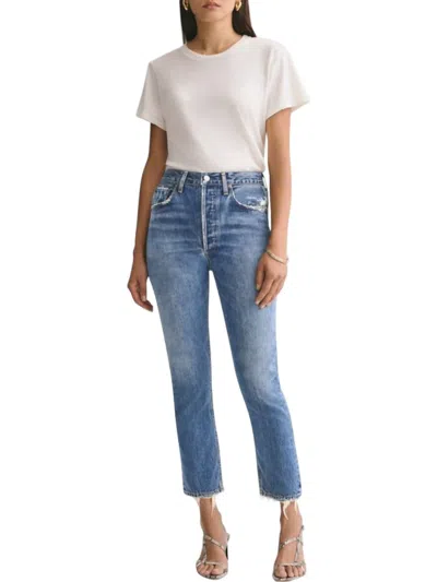 Agolde Indigo Riley Jeans In Frequency (medium In