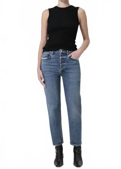 Agolde Riley Crop Pants In Moor In Blue