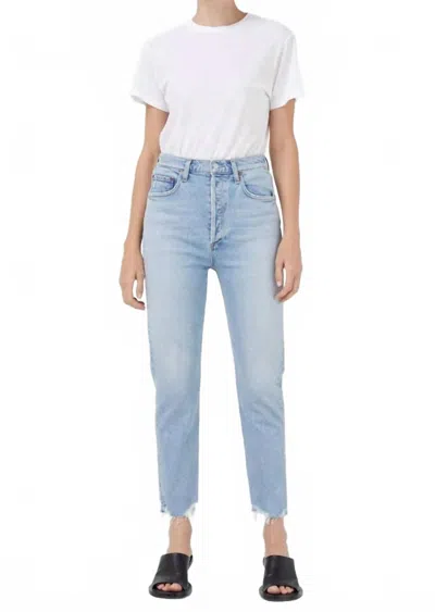 Agolde Riley Crop Straight Jeans In Bitter In Blue