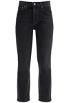 Agolde 90s Pinch Waist Straight-leg High-rise Organic-cotton Denim Jeans In Black