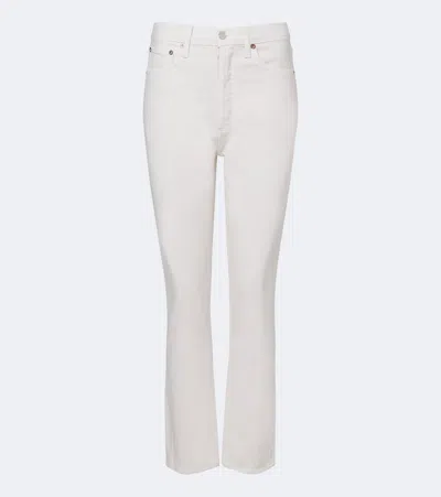 Agolde Riley Cropped Straight Jeans In White