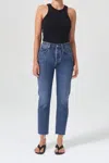 Agolde Riley High Rise Straight Crop Jeans In Multi