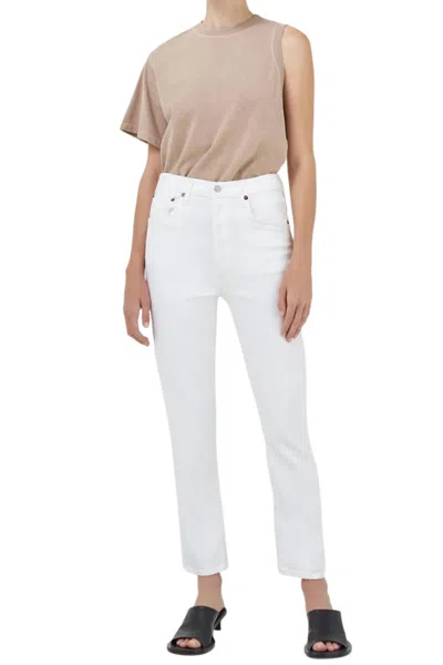 Agolde Parker Straight Jean In Milkshake In White