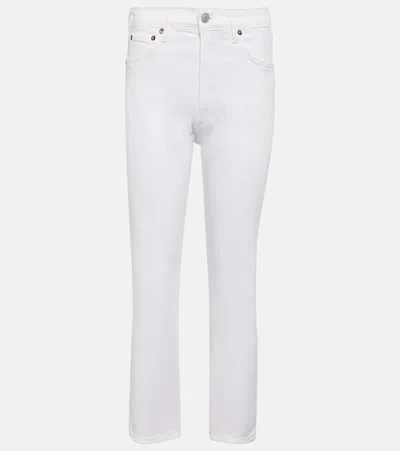Agolde Riley High-rise Cropped Jeans In Sour Cream