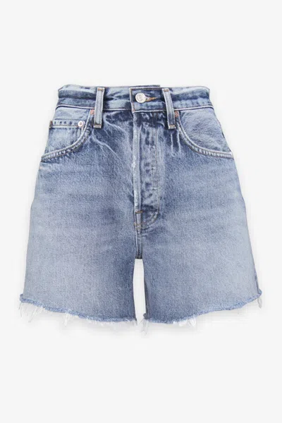 Agolde Riley High Rise Short In Outsider In Blue